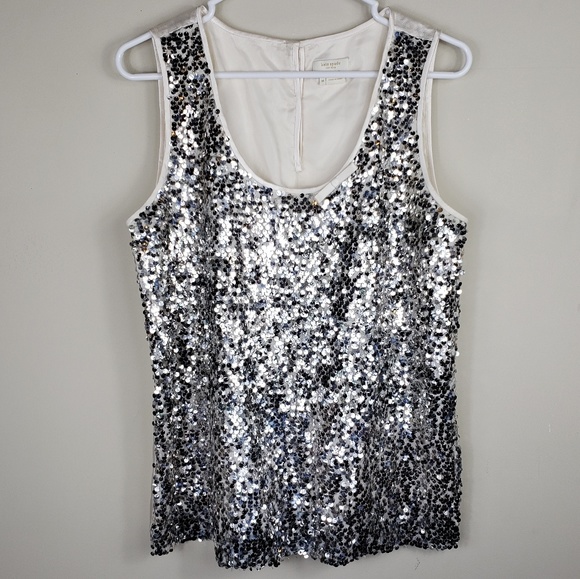 Kate Spade Tops - Kate Spade | Medium | Silk Sequin Sleeveless Top